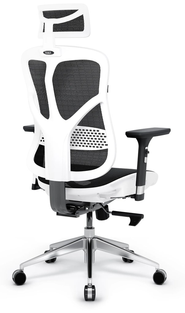 Kancelárska ergonomická stolička Diablo V-Basic, bielo-čierna