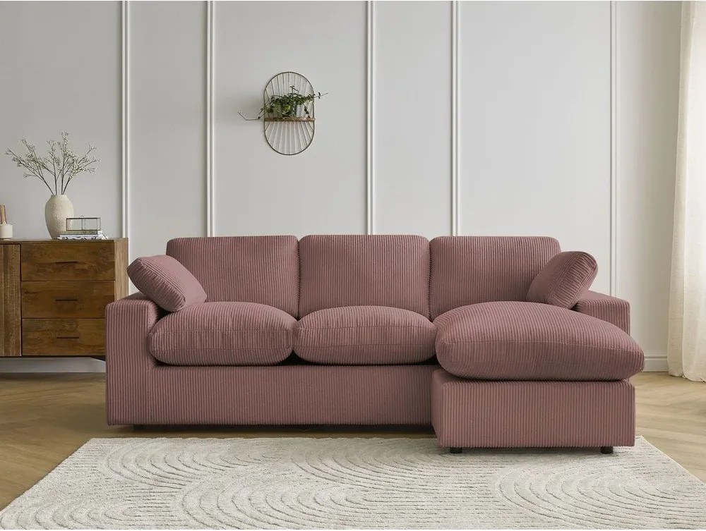 Ružová menčestrová rohová pohovka Belair – Bobochic Paris