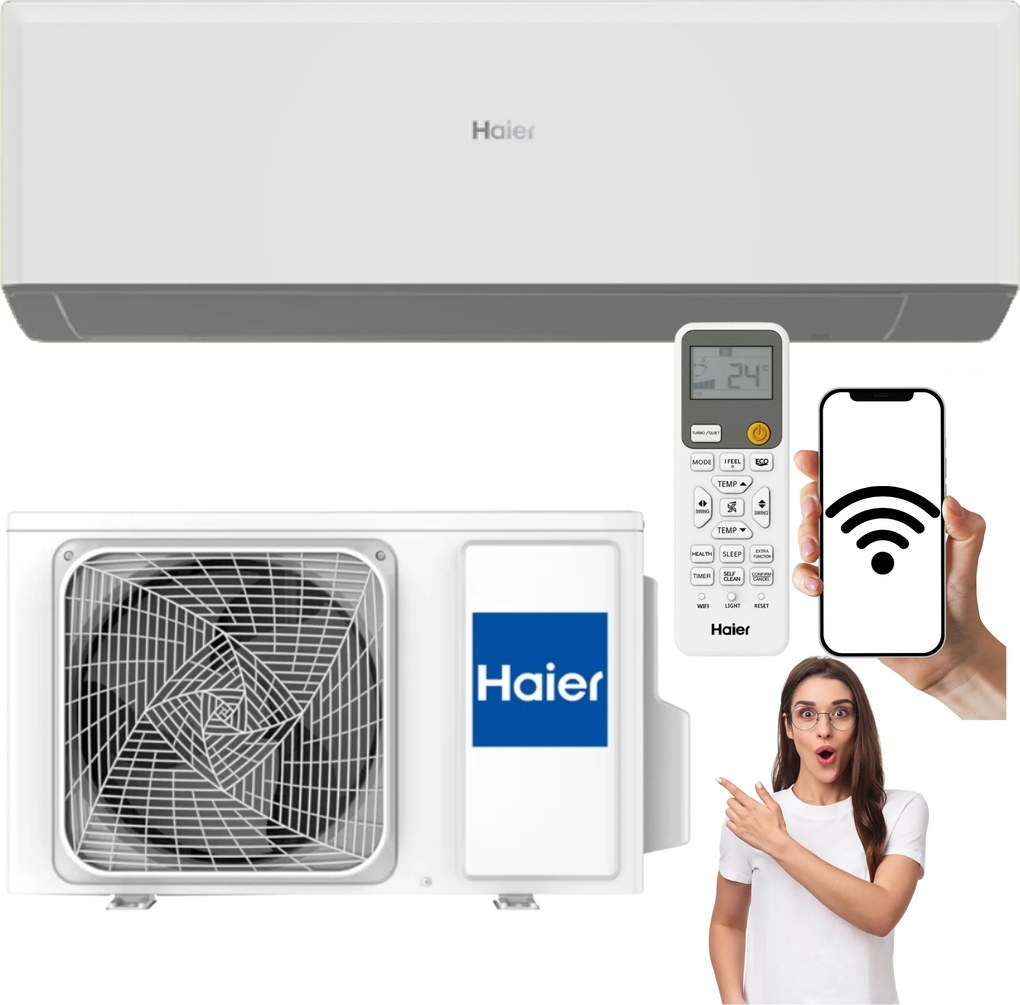 Nástenný klimatizátor s WiFi Haier Revive Plus 3.5 kW 40 m Výkonný Do Domácnosti