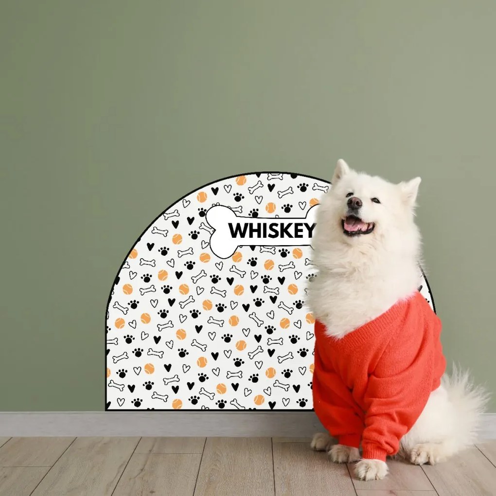 PIPPER. Ochranná textilná nálepka na stenu - Oblúk - Loptičky Veľkosť: 83x60cm, Motív: s menom