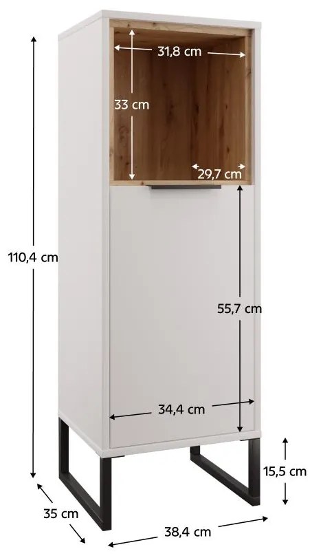 Skrinka Cubin 02 (biela + dub artisan). Vlastná spoľahlivá doprava až k Vám domov. 1119511