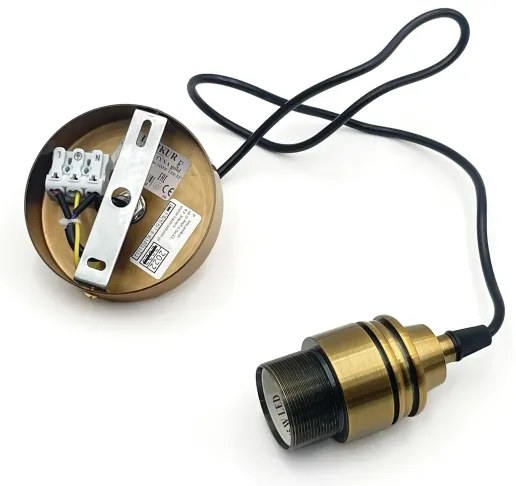 Luster na lanku HECTOR 1xE27/15W/230V biela/mosadz pr. 20 cm