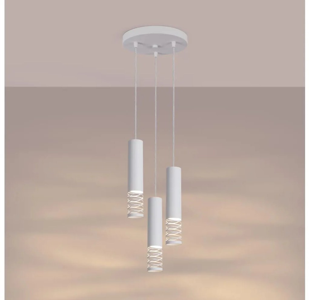 Sollux SL.1689 - Luster na lanku LAMI 3xGU10/10W/230V biela