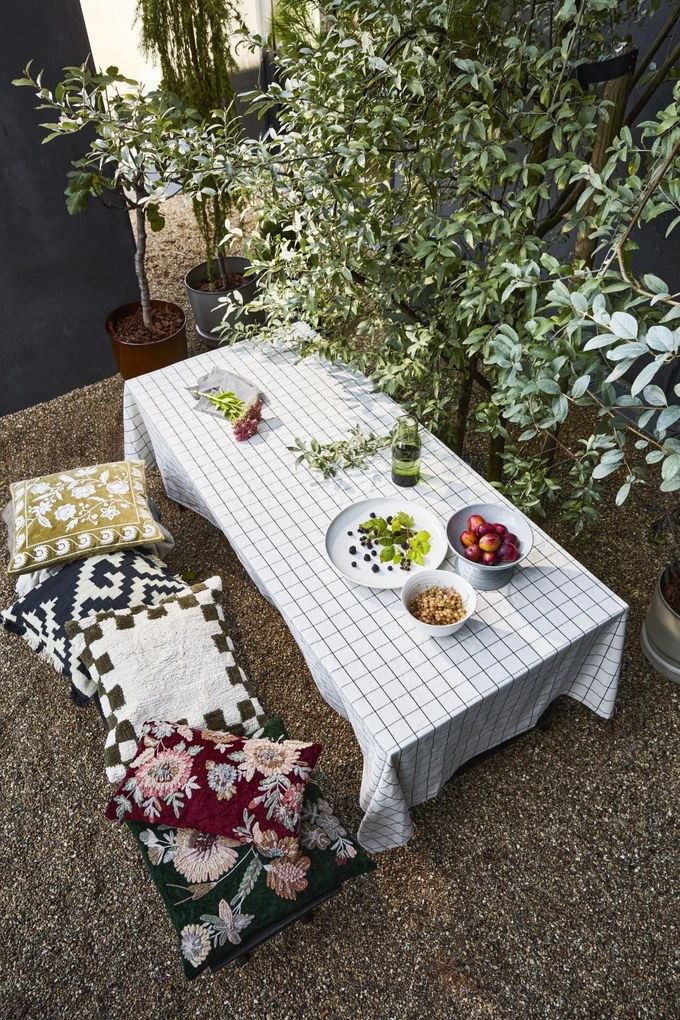 House Doctor Bavlnený poťah na vankúš Chess Brown 50 × 50 cm