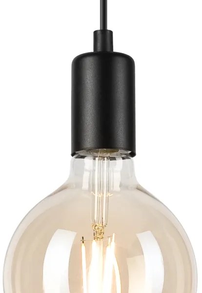 Luster na lanku ASTRID 1xE27/60W/230V matná čierna