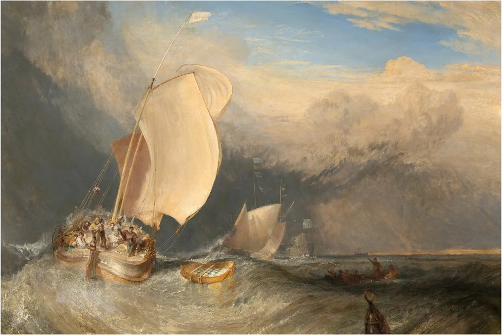 Obraz - William Turner, Fishing Boats with Hucksters Bargaining for Fish, reprodukcia (90x60 cm)