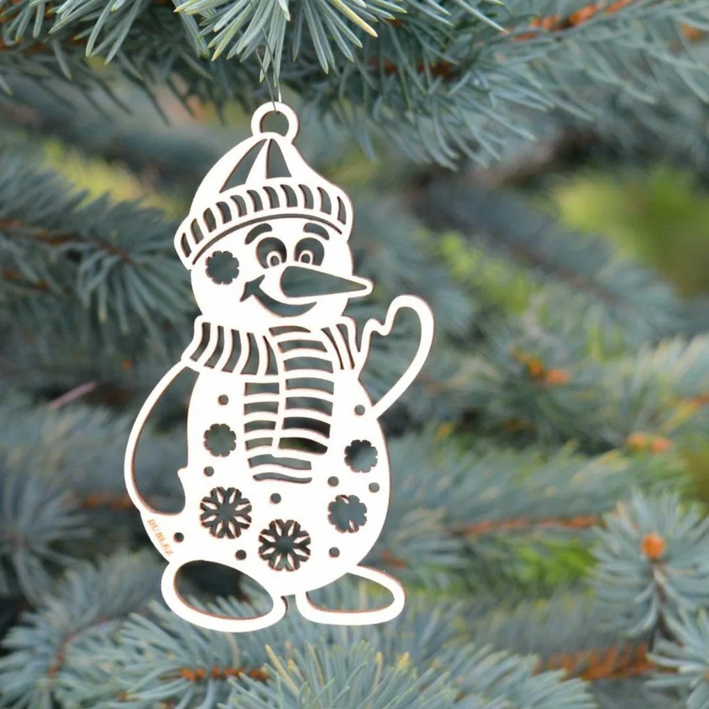 Vianočný snehuliak - Ozdoba na stromček