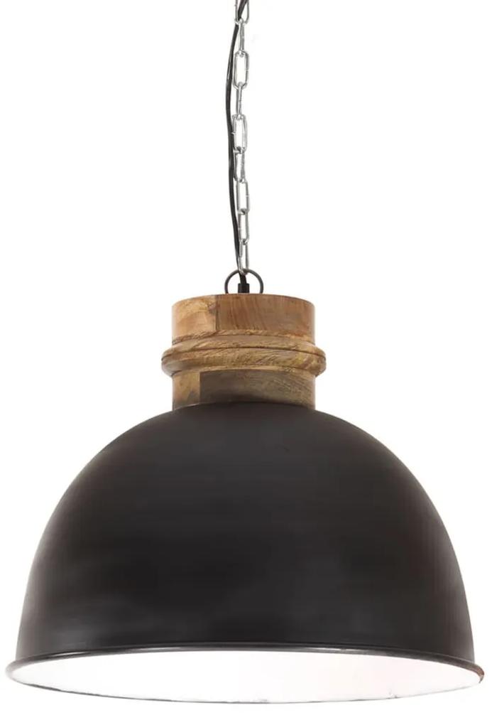 Industriálna závesná lampa 25 W čierna mangovník 50 cm okrúhla E27