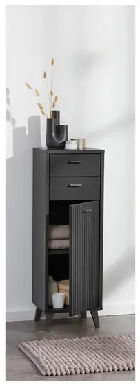 Livarno home Kúpeľňová skrinka vo zvlnenom vzhľade, antracitová (100378831)