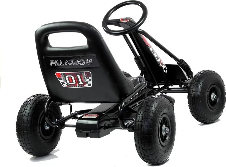 LEAN CARS Motokára Black A-15 Nafukovacie kolesá
