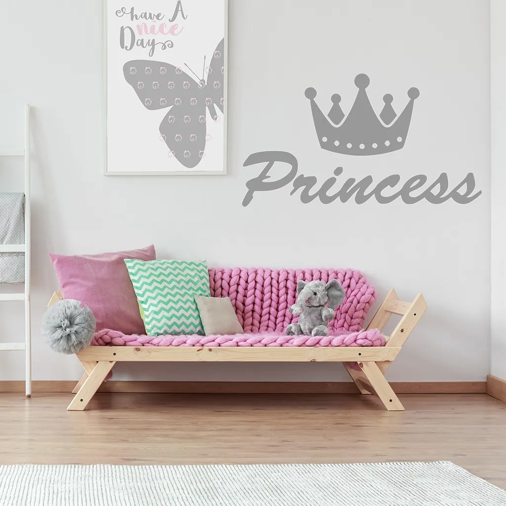 Veselá Stena Samolepka na stenu na stenu Princess Farba: černá