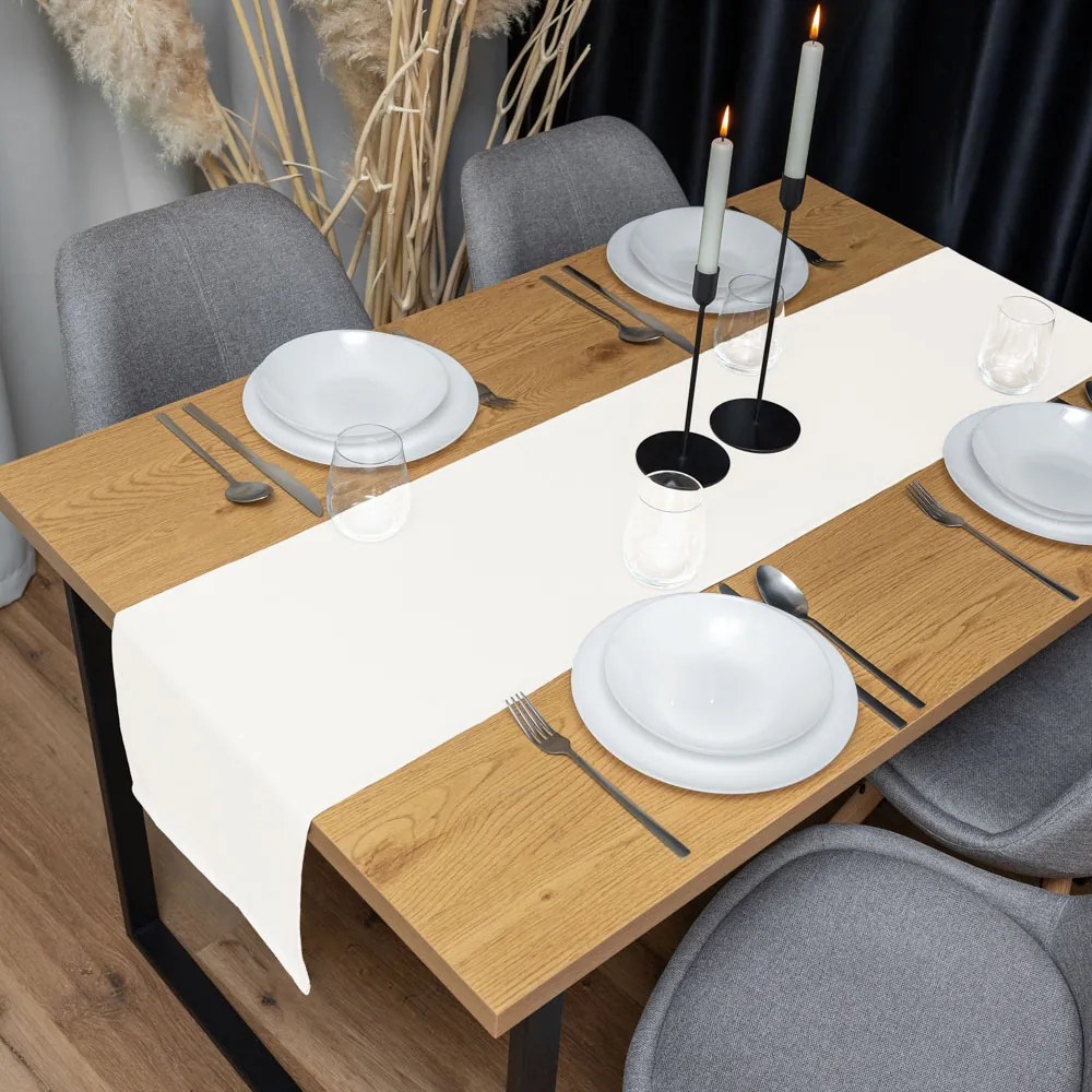 Biante Dekoračný behúň na stôl Rongo RG-032 Krémový biely 45x180 cm