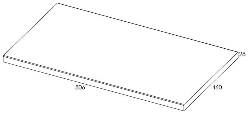 Elita ElitStone, pultová doska 80x46x2,8 cm MDF HG PCV, biela lesklá, ELT-166892