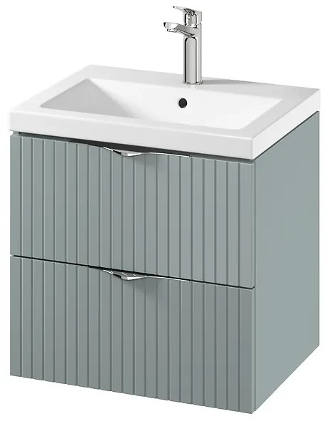 Cersanit Tirso, závesná umývadlová skrinka 594x447x572 mm + keramické umývadlo, zelená matná, S801-544