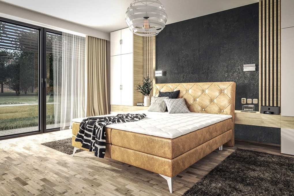 MANŽELSKÁ POSTEĽ ADELA 180x200 BANGKOK MOSTAZA