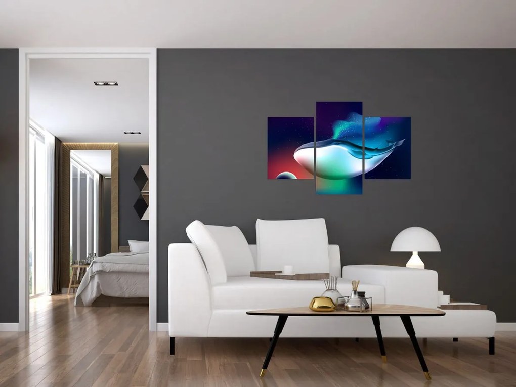 Obraz - Veľryba vo vesmíre (90x60 cm)