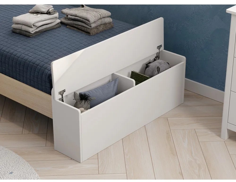 Biela/prírodná domčeková detská posteľ v dekore borovice s úložným priestorom 90x190 cm Odessa - Marckeric