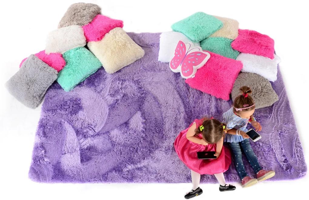 Detský plyšový koberec fialový (Detský koberec Vesardi KIDS)