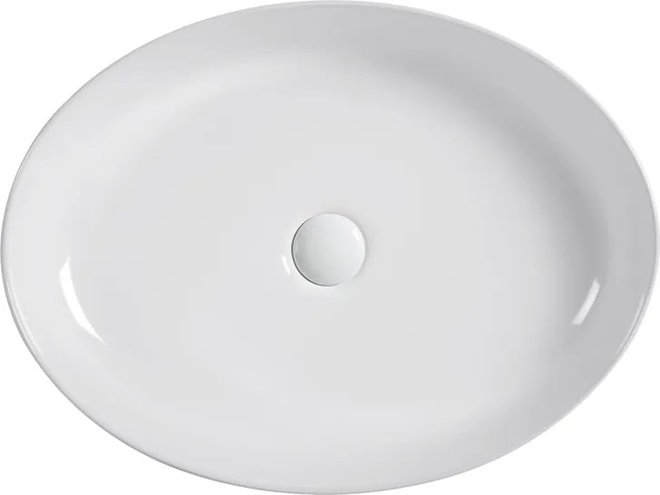 Erga Oval, umývadlo na dosku 550x400x140 mm, biela lesklá, ERG-V03-OVAL55-WH