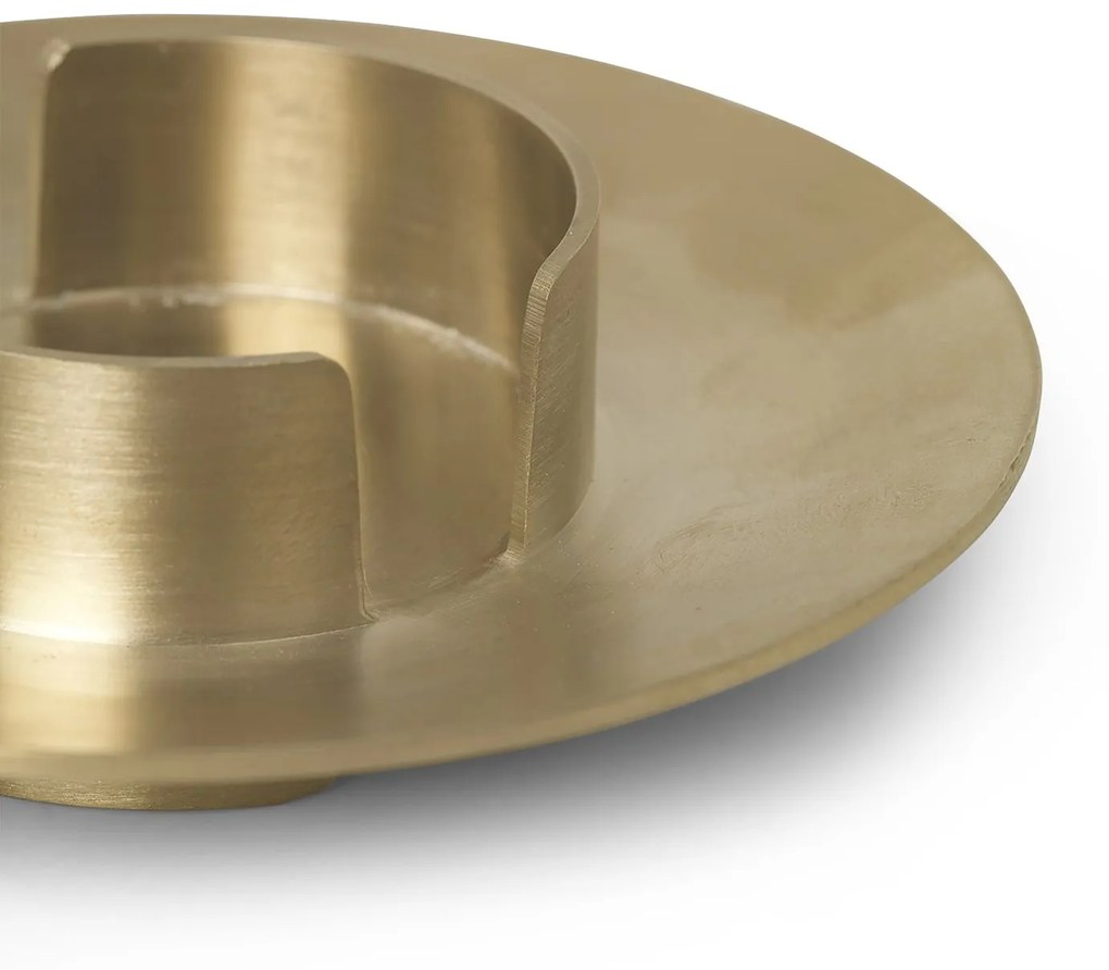 Ferm Living Mosadzný svietnik Block Brass 11 cm