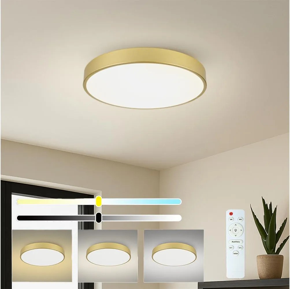 Brilagi - LED stmievateľné svietidlo POOL LED/60W/230V 3000-6000K pr. 60 cm zlaté + diaľkové ovládanie