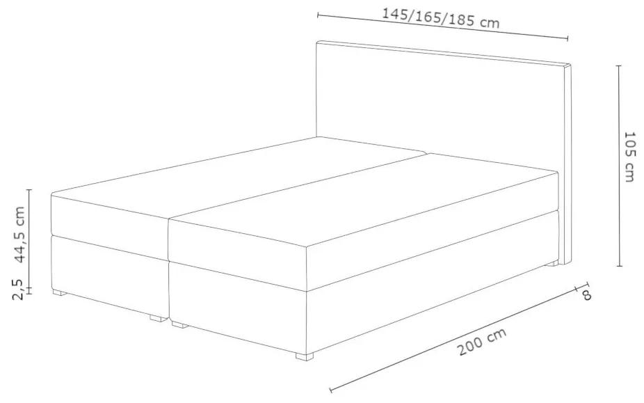 Čalúnená posteľ FADO 2 + rošt + matrac, 140x200, Cosmic 800