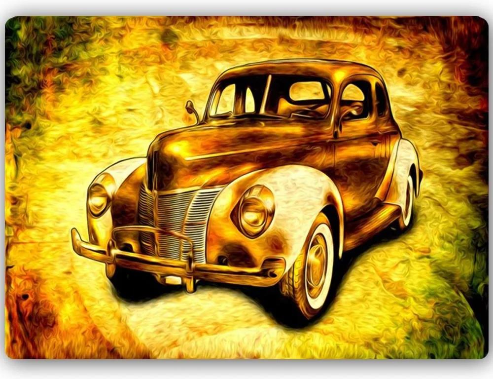 CARO Kovový obraz - Old Car 40x30 cm