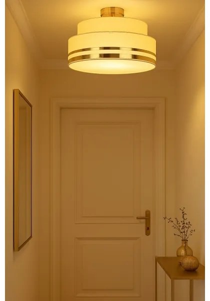 Stropné svietidlo TAMI 1xE27/60W/230V pr. 40 cm béžová/zlatá