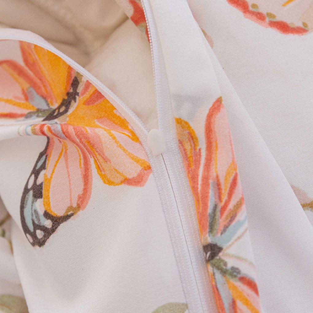 Obliečky z mikrovlákna ORANGE BUTTERFLY biele Rozmer obliečky: 70 x 80 cm | 140 x 200 cm
