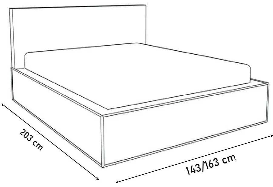 Posteľ HAVANA II vrátane roštu 160x200, biela/fialová lesk