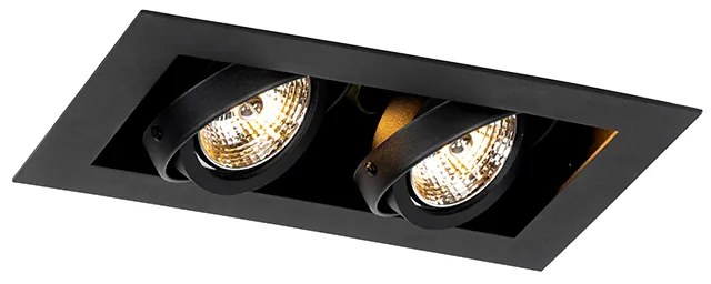 Sada 6 moderných zapustených bodových svetiel čierna 2-svetlá nastaviteľné - Oneon 70