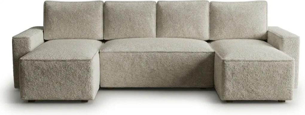 AKCIA Rozkladacia sedacia súprava do U SMART BOUCLE 303x143 cm, sivobéžová II. akosť