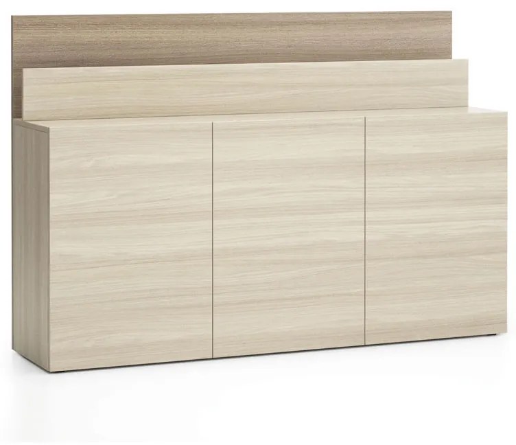 Kancelárska prístavná skrinka k stolu LAYERS, dlhá, dub prírodný / dub morený