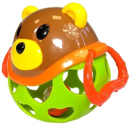 LEAN TOYS Hrkálka s hrýzadlom 11cm - medveď