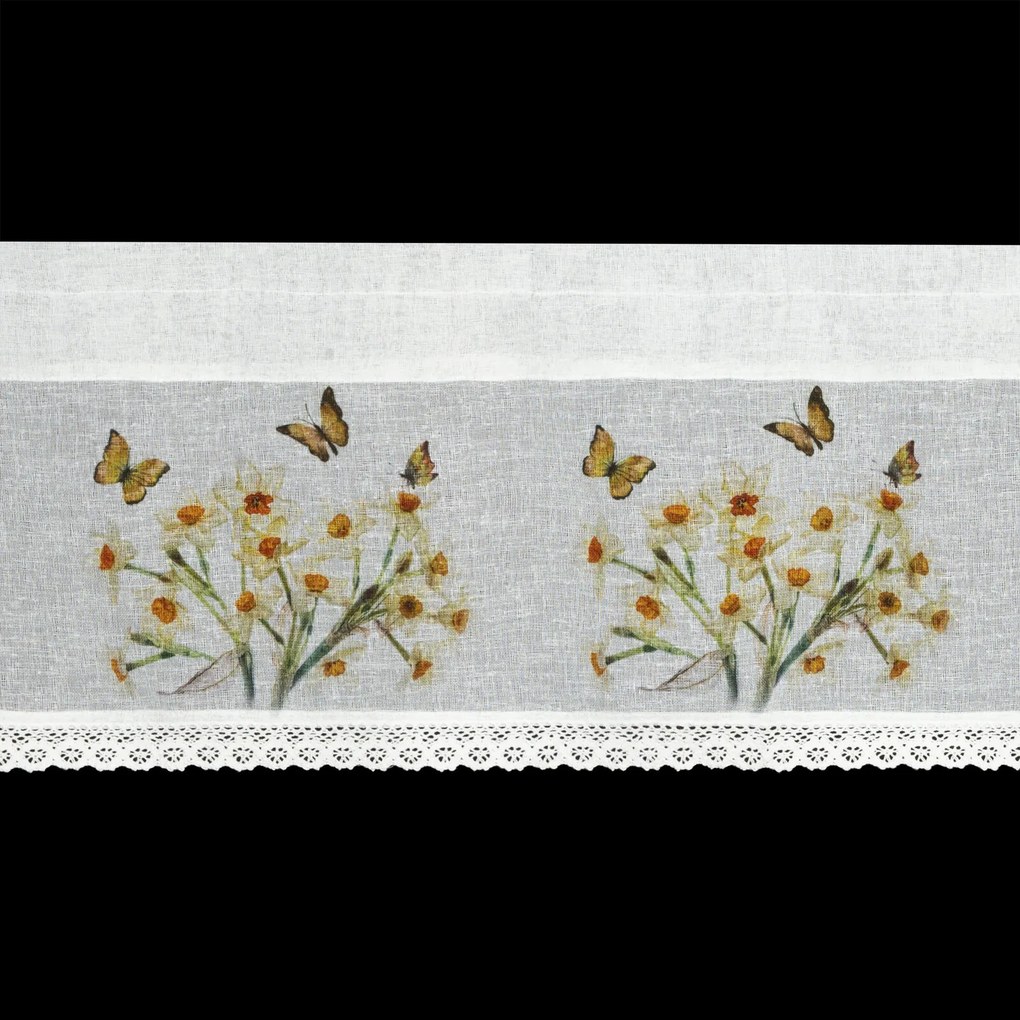 KRÁTKA ZÁCLONA NA PÁSKE FLORA 150X30 CM VIACFAREBNÁ