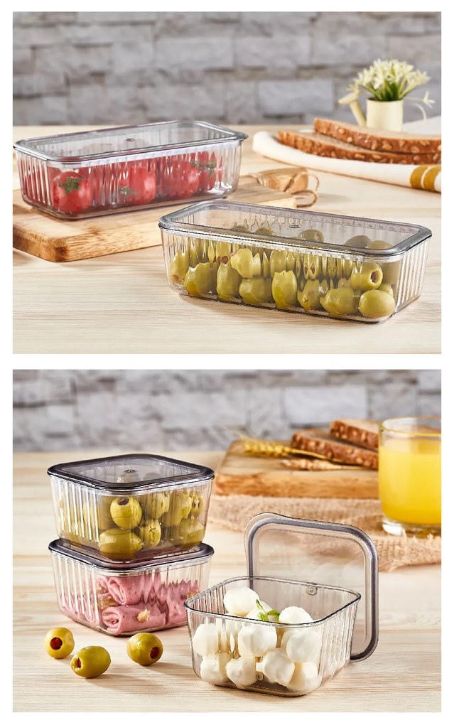 Sada 13 ks potravinových boxů Anthracite antracitová