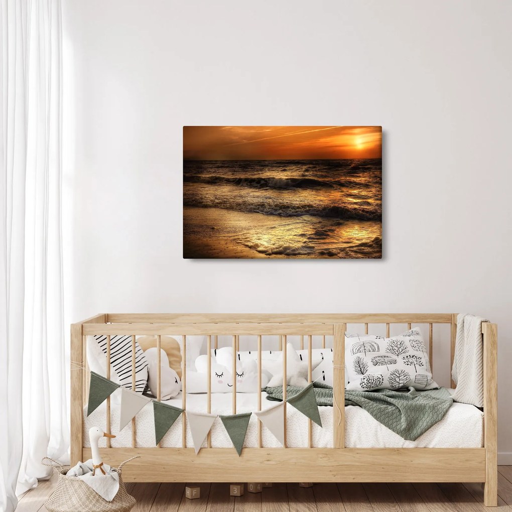 Obraz - Vlny pri pobreží (90x60 cm)