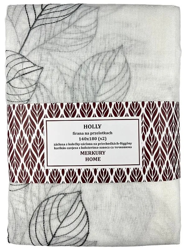 Záclona na priechodkách Holly polyester tmavo šedá 140x180 Merkury Home II/22