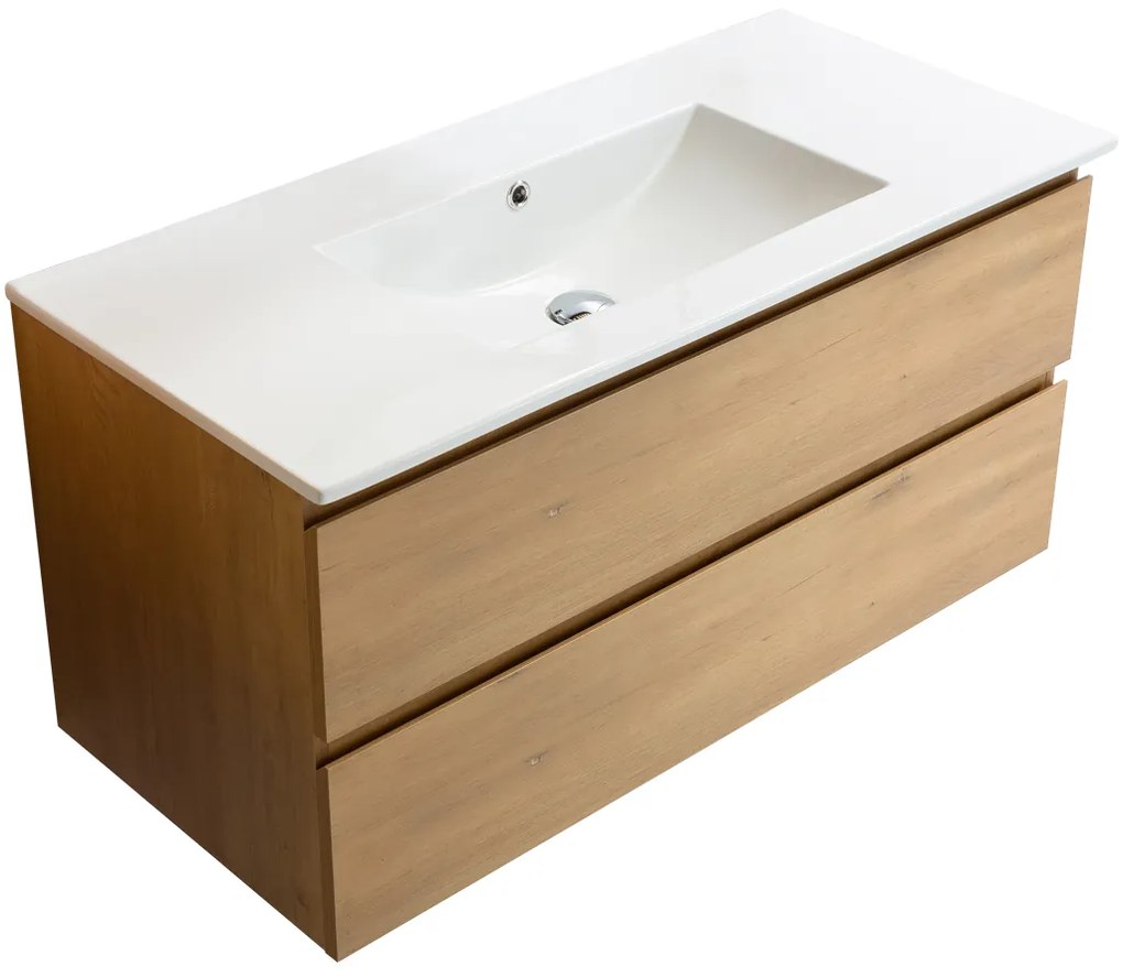 CERANO - Kúpeľňová skrinka pod umývadlo Carole - prírodná - 100x49,8x46 cm
