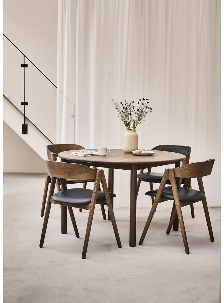 Okrúhly rozkladací jedálenský stôl s prídavnou doskou z dubového dreva ø 120 cm Noor – Hammel Furniture