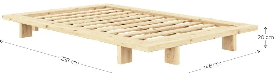 Jednolôžková posteľ z borovicového dreva s roštom v prírodnej farbe 120x200 cm Japan – Karup Design