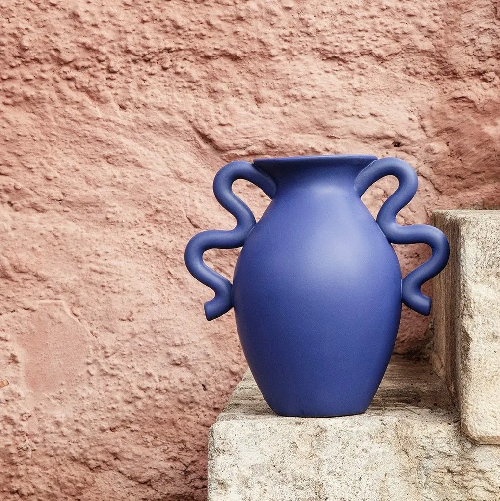 Ferm Living Keramická váza Verso Bright Blue