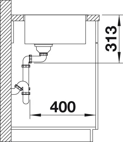 Granitový drez Blanco SUBLINE 500 IF SteelFrame InFino antracit