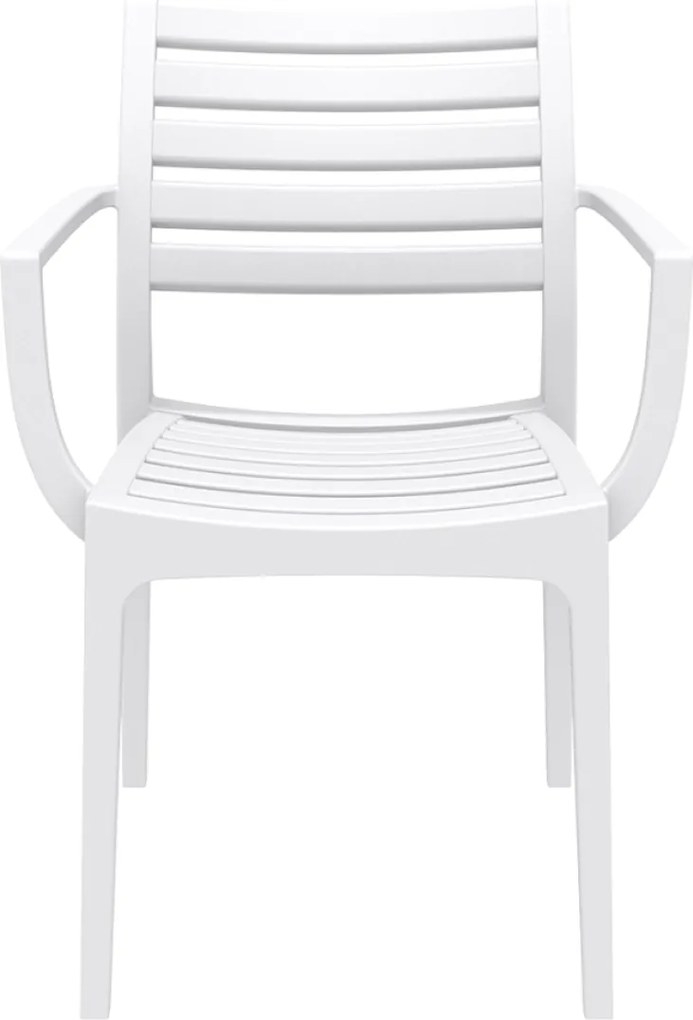 ARTEMIS záhradná stolička s podrúčkami white