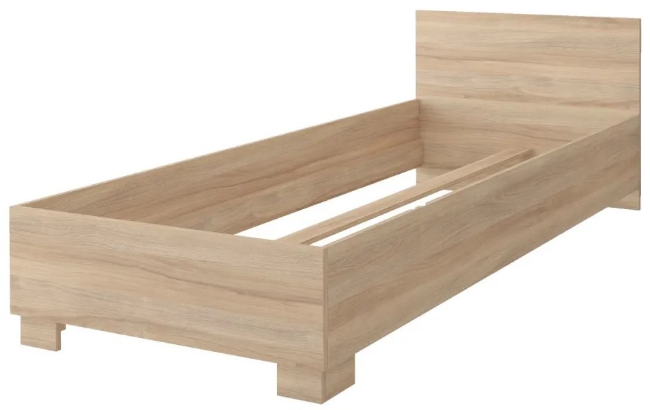 Posteľ 90x200 Svend dub sonoma s roštom