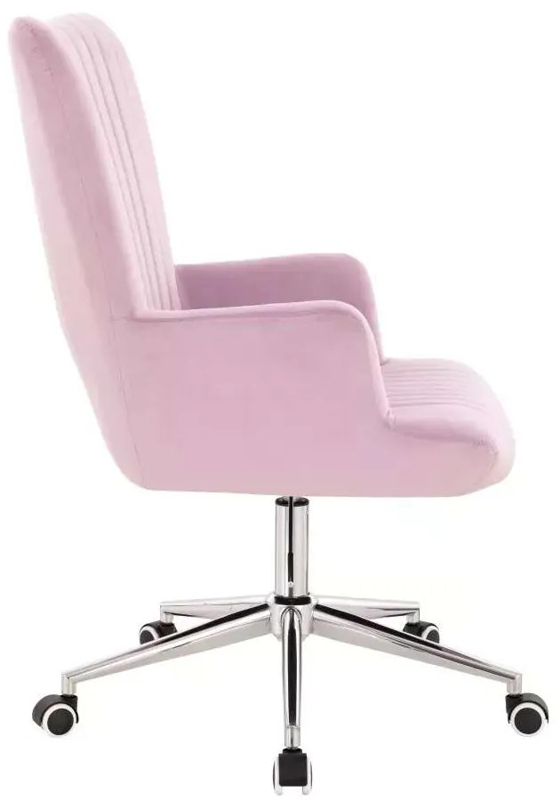 LuxuryForm DESIGN Kreslo AMADEO VELUR na striebornej podstave s kolieskami - levanduľa
