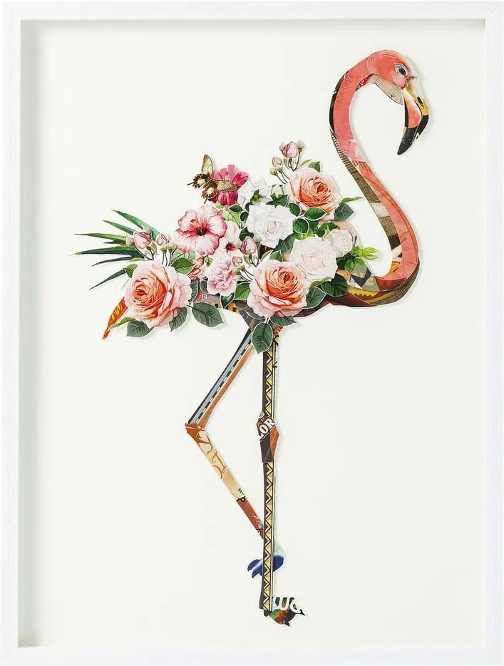 Obraz plameniaka Kare Design Art Flamingo, 100 × 75 cm