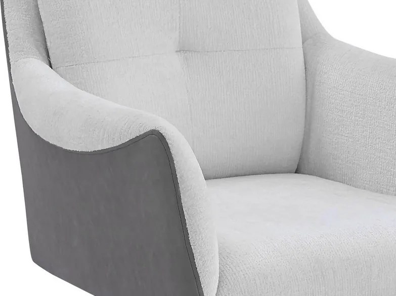 Jedálenská stolička Malibu, šedá ekokoža/krémová štruktúrovaná látka