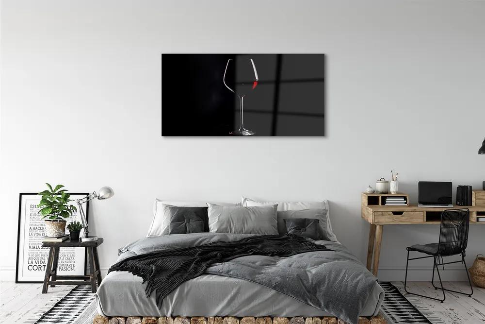 Obraz plexi Čierne pozadie s pohárom vína 125x50 cm