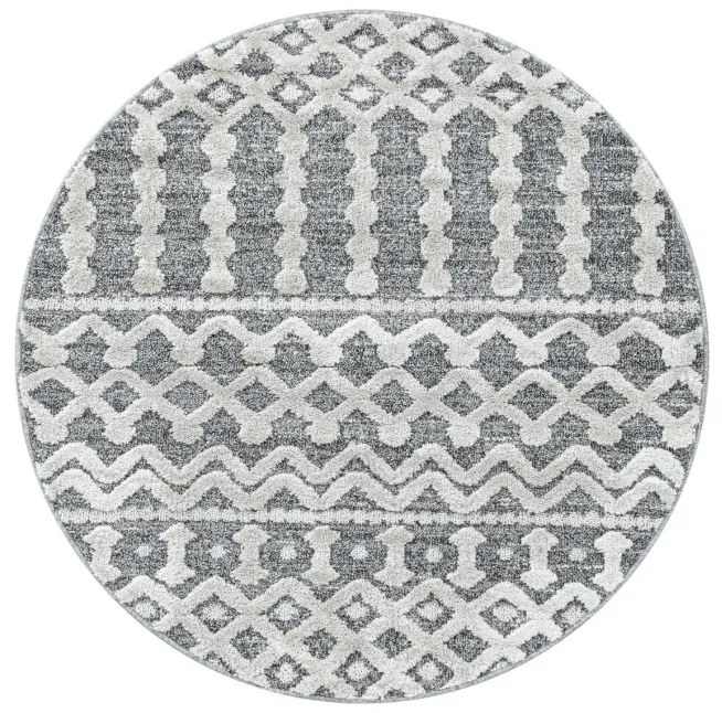 Ayyildiz Kusový koberec PISA 4710, Okrúhly, Sivá Rozmer koberca: 200 cm KRUH